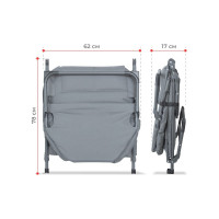 Складной шезлонг + зонтик Forcekraft (32x64x200см, макс. нагрузка 200кг,серый) FK-FG-HY-8008BL-Z GRAY(56449)