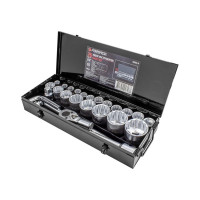 Набор инструментов Forsage 3/4 ",26 пр.(12гр.)(17,19,21,22,24,27,30,32,33,34,35,36,(36-6гр),38,41,46,50-3/4";55,60,65мм-1"),в кейсе f-68263-9 56225 F-68263-9(56225)