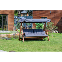 Качели ROYAL FAMILY LYON трёхместные (серые подушки) SWE-71