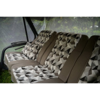 Садовые качели OLSA 3-х местные Палермо Премиум ткань каркас серый, серый рисунок ромб 2 упаковки с1496