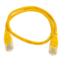 Патч-корд кабель Filum u/utp 5e кат, 0,5м 26awg(7x0,16 мм), чистая медь, pvc, жёлтый FL-U5-C-0,5M-Y