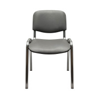Стул Easy Chair ко rioизо искусственная кожа, серая матовая, тисненная 503, каркас под хром 1905634