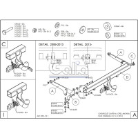 Полностью оцинкованный фаркоп GALIA для Chevrolet Captiva 2006-2013, 2013-2018, Opel Antara 2006-2013, 2013-2017. Только для авто с запаской снизу, тип шара A C060A