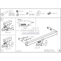 Полностью оцинкованный фаркоп GALIA для Volvo S80 2006-2010, Volvo V70 2007-2016 быстросъемный шар V079C