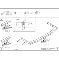 Полностью оцинкованный фаркоп GALIA для SEAT Altea 2004-2015, в т.ч. Altea Freetrack / Altea XL тип шара A S092A