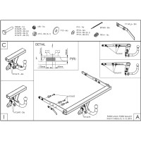 Полностью оцинкованный фаркоп GALIA для Ford Galaxy 2006-2015, Ford S-MAX 2006-2015 тип шара A F114A