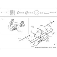 Полностью оцинкованный фаркоп GALIA для Renault Kangoo 1998-2010, кроме 4x4, кроме Long тип шара A R081A