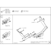 Полностью оцинкованный фаркоп GALIA для Ford Tourneo Connect 2002-2014, Transit Connect 2002-2014 тип шара A F083A