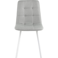Обеденный стул для кухни Стул Груп chilly рогожка, светло-серый, белые ножки OS-2011 1009-34 wl