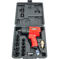 Ударный пневмогайковерт (880 Нм; 1/2"; кейс) Gigant Professional PW 880RKS + набор головок