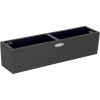 Прямоугольное кашпо ELLASTIK RATTAN OLA DOM 12 литров, антрацит ЭП 258333