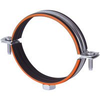 Трубный металлический хомут HUMALT М10 (87-94) 3", с гайкой, шпилькой-шурупом и дюбелем 007040108