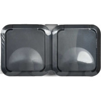 Розетка IEK Tors 2-ая с з/к кр. горизонтальный 16а ip55 ts122 графит TS-R26-16-55-G-K53