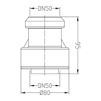 Переход HL с ПП на чугун DN50 HL 9/50