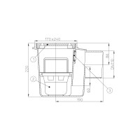 Трап HL с решеткой из чугуна, с горизонтальным выпуском DN110 HL 71G