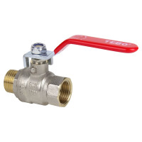 Кран шаровой полный проход TEBO ВН/НАР 1.1/2" ручка T-КШ.202.112.КР.CN