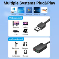 Внешняя звуковая карта VENTION USB Черная CDYB0