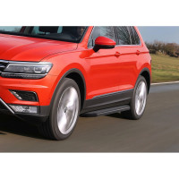 Пороги Rival "Premium-Black" для Volkswagen Tiguan II 2016-, 173 см, 2 шт., алюминий, A173ALB.5802.4