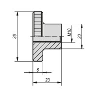Ручка с накаткой KIPP K0143.10