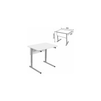 Стол-парта ДЭМИ 1-местный регулируемый Сут.54, 600x500x520-640 мм, рост 2-4, серый каркас, ЛДСП белая 532709