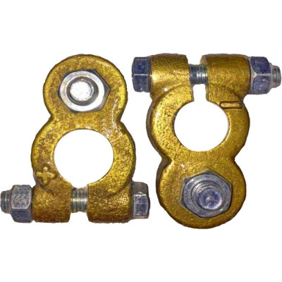 Латунные универсальные клеммы АКБ ДАЛИ-авто болт сверху DA-02533