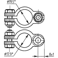 Латунные универсальные клеммы АКБ ДАЛИ-авто болт сверху DA-02533