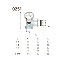 Угловой термостатический вентиль SR Rubinetterie ITALIA 3/4" 0251-2000N000
