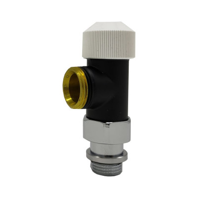 Осевой запорный вентиль SR Rubinetterie Tondera, 1/2"х3/4" E, цвет черный матовый 0634-1500VCES