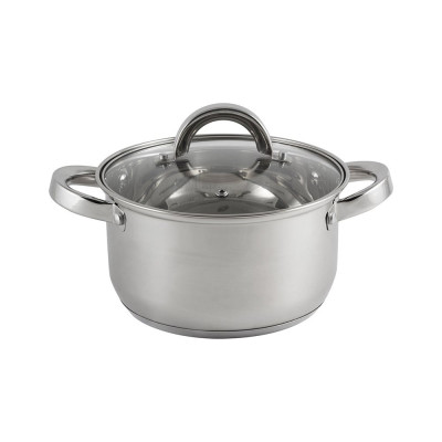 Кастрюля Mallony Mediano объем 2.6 л диаметр 18 см из нержавеющей стали с крышкой капсулированное дно 005443