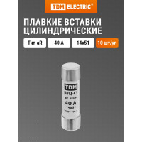Плавкая вставка TDM ELECTRIC ПВЦ-С3 14х51 aR (быстродействующая) 40А SQ0729-0053