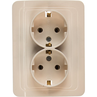 Розетка Smartbuy 2-местная с заземлением 16А белая Марс SBE-02w-16-S2-Z