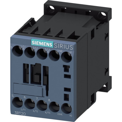 Контактор Siemens 3 полюса AC-3, 4КВТ/400В, Блок-Контакт 1НЗ 3RT20161AP02