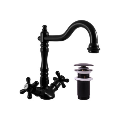 Смеситель для умывальника RavSlezak MORAVA RETRO с донным клапаном пластик MK121.5/8CMAT