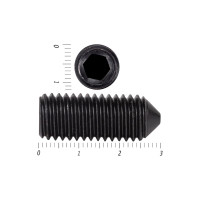 Установочный винт с внутренним шестигранником КРЕП-КОМП черный, DIN 914, 12x30, пр. 12.9, конический конец, 20 шт. вук1230пр