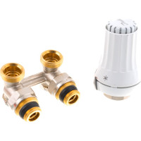 Комплект радиаторного терморегулятора Danfoss RAE-K RLV-KS угловой с переходниками G3/4A x G1/2A 013G5090