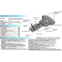 Защита картера Rival для BMW X3 2010-2014 2014-2017/X4, с крепежом, 333.0506.2