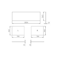 Боковая панель Ravak  для ванны CITY 80 L белая X000001062 00000064591
