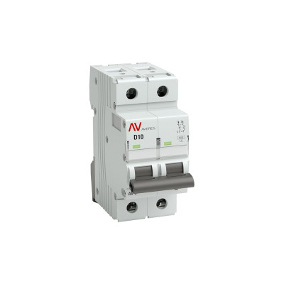 Автоматический выключатель EKF AV-10, 2P, 10A, 10kA, AVERES mcb10-2-10D-av