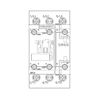 Контактор Siemens 3 полюса AC-3, 5.5КВТ/400В, Блок-Контакты 1НО+1НЗ 3RT20241AP00