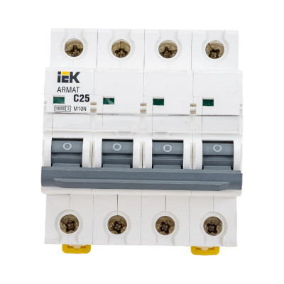Автоматический выключатель IEK ARMAT M10N 4P C 25А AR-M10N-4-C025