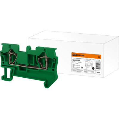 Безвинтовой клеммный зажим TDM ELECTRIC (ЗКБ) 1,5 мм2, 17,5А, зеленый SQ0822-0086