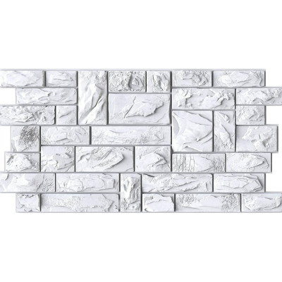 Панель ПВХ STELLA 0.4 мм, камень, Пиленый настоящий белый 00000015075