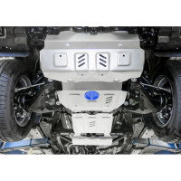 Защита радиатора, картера, КПП и РК Rival для Toyota Fortuner II (V - 2.7; 2.8D) 4WD 2015-н.в., штампованная, алюминий 4 мм, K333.5770.1