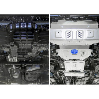 Защита радиатора, картера, КПП и РК Rival для Toyota Fortuner II (V - 2.7; 2.8D) 4WD 2015-н.в., штампованная, алюминий 4 мм, K333.5770.1