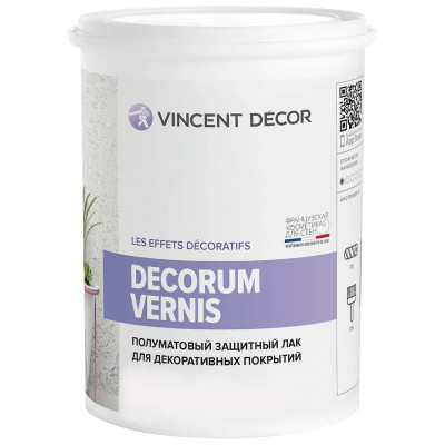 Защитный лак для декоративных покрытий VINCENT DECOR DECORUM VERNIS полуматовый 2,5л 103-069