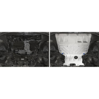 Защита картера и КПП Rival для Volkswagen Teramont V - 2.0; 3.6 2017-н.в., алюминий 333.5861.2
