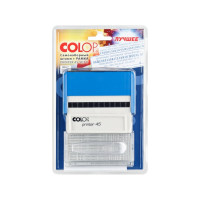 Самонаборный штамп Colop Printer 7 строк без рамки, 5 строк с рамкой, 2 кассы 45N SET- F син