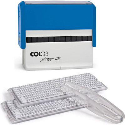 Самонаборный штамп Colop Printer 7 строк без рамки, 5 строк с рамкой, 2 кассы 45N SET- F син