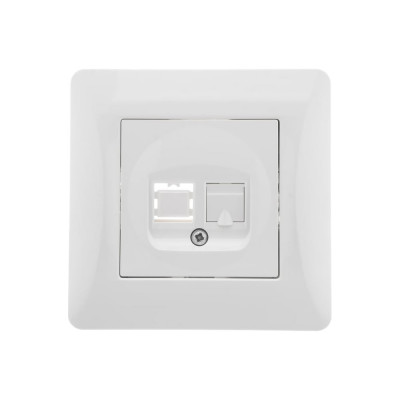 Телефонная розетка GUSI ELECTRIC Ugra RJ12, одинарная, СУ, белый С11Т1-001-СБ