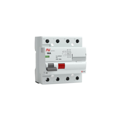Устройство защитного отключения EKF AVERES DV, 4P, 100А/30мА, AC rccb-4-100-30-ac-av